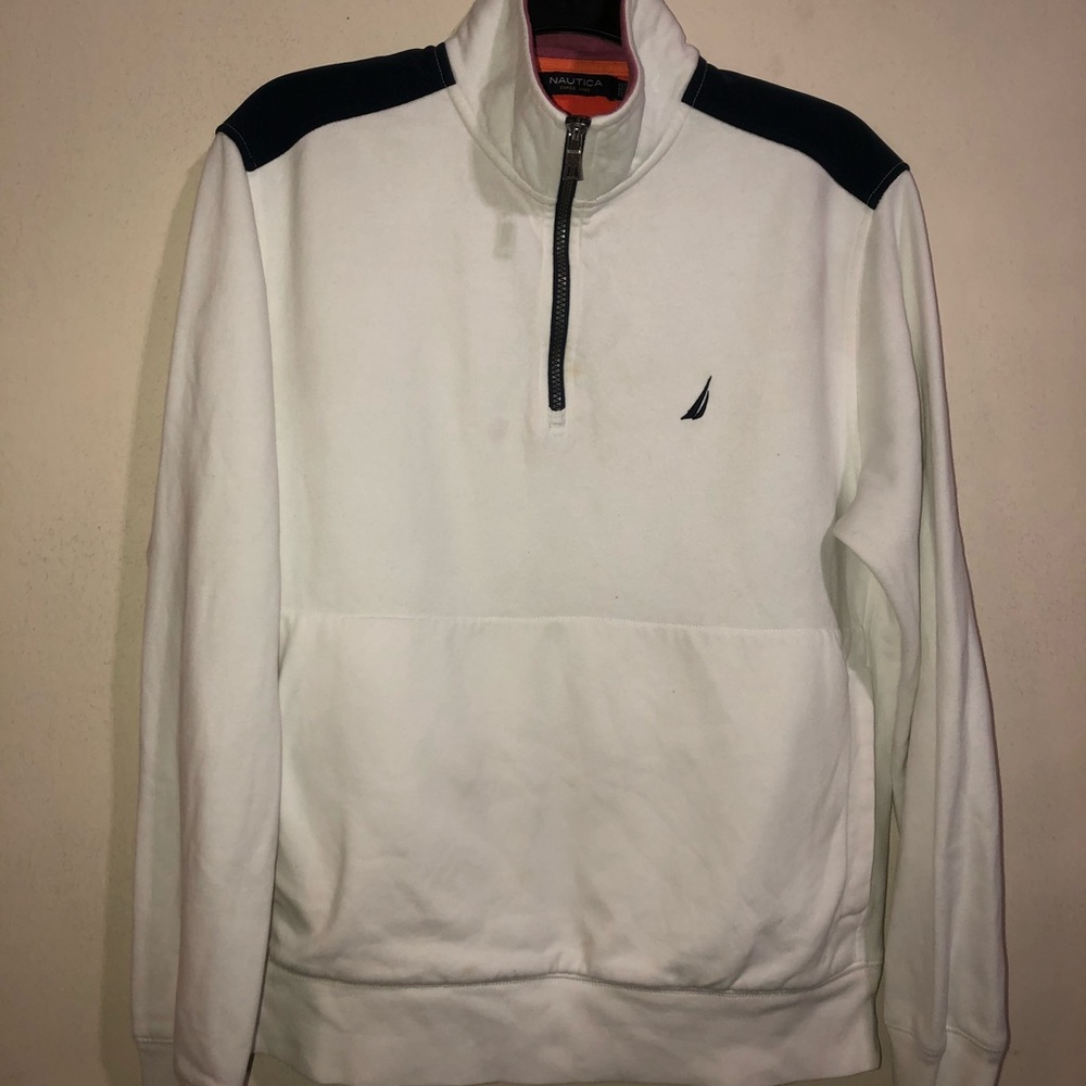 Nautica White Quarter Zip Sweater